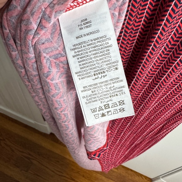 Boden Amelie Jersey Dress Red Chevron Twist Size 12 Long - Picture 8 of 10